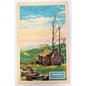 Mountain Cabin Overlooking The Piedmont Country Blueridge Parkway VA Postcard H6